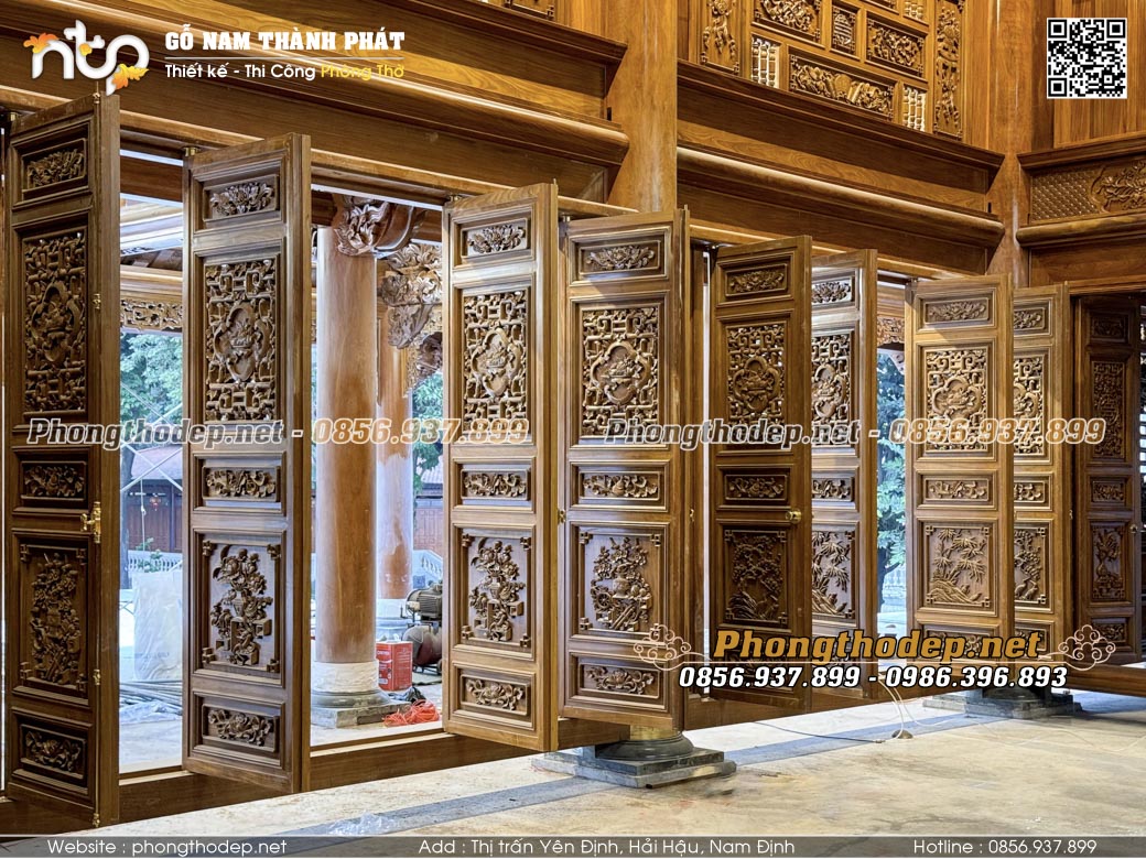 Cửa bức bàn nhà gỗ 5 gian siêu khủng